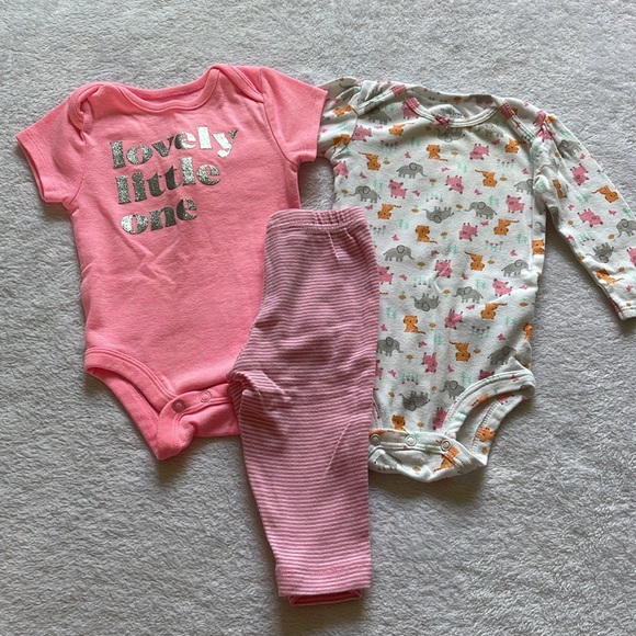 Baby Girl 9 Item Bundle: 3-6 Months, Dresses, PJs, Rompers, Bodysuits, Pants - Picture 6 of 6